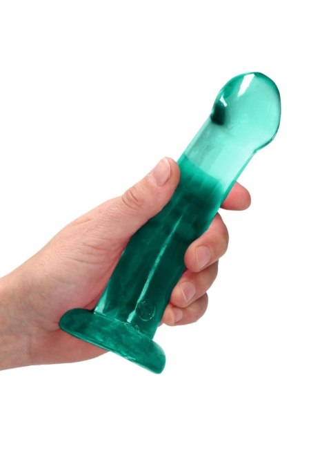 Dildo gładkie zielone z mocną przyssawką 17 cm RealRock