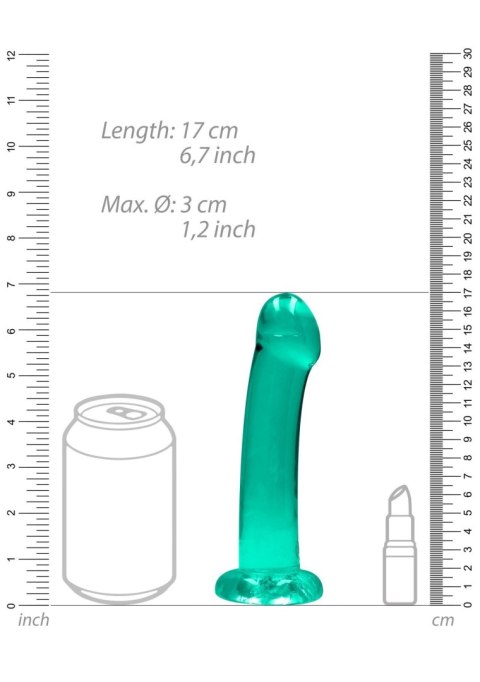 Dildo gładkie zielone z mocną przyssawką 17 cm RealRock