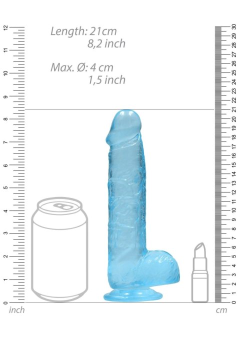 Dildo gumowe silikonowe żylaste z przyssawką 21 cm RealRock