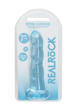 Dildo niebieskie spiralne z mocną przyssawką 18 cm RealRock