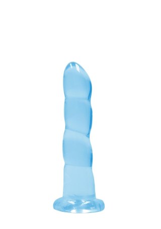 Dildo niebieskie spiralne z mocną przyssawką 18 cm RealRock