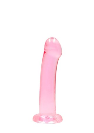 Dildo różowe gładkie z mocną przyssawką 18 cm RealRock