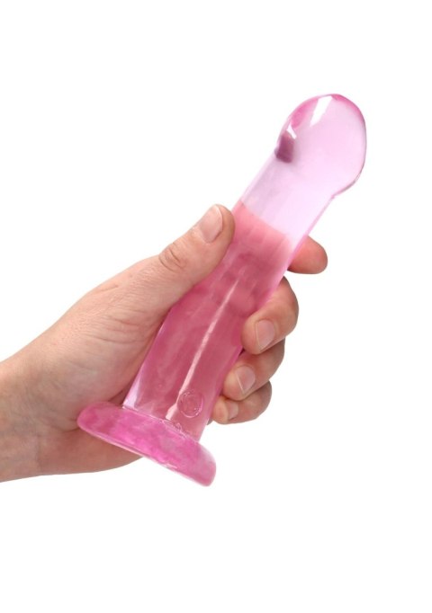 Dildo różowe gładkie z mocną przyssawką 18 cm RealRock