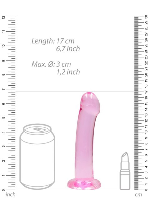 Dildo różowe gładkie z mocną przyssawką 18 cm RealRock