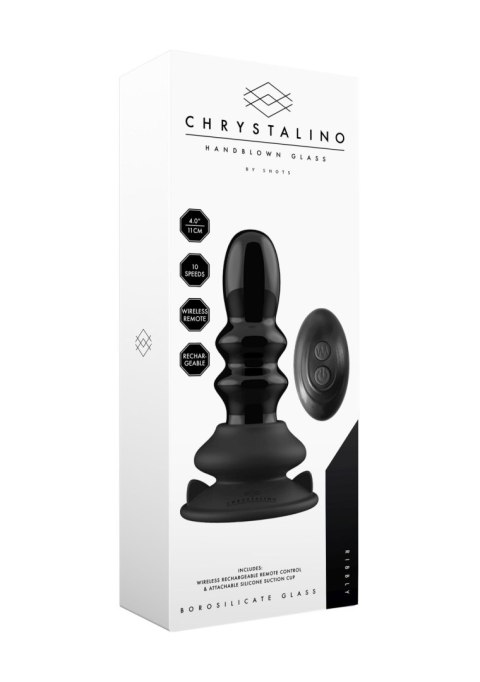 Dildo szklane z wibracjami na przyssawce Chrystalino