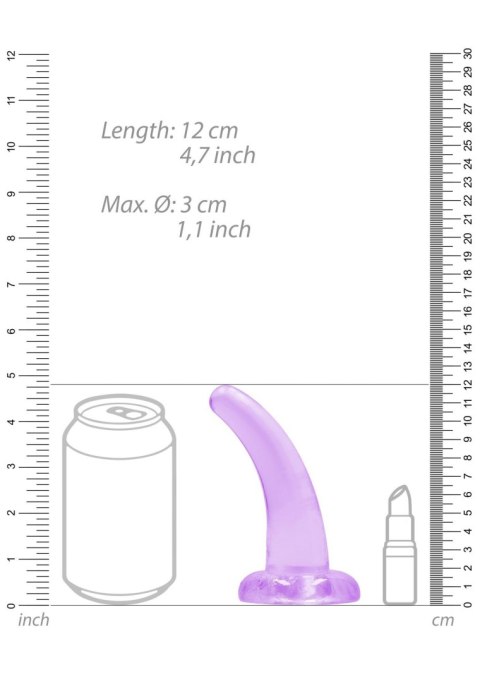 Dildo zakrzywione fiolet z mocną przyssawką 12 cm RealRock