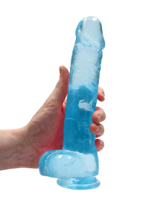 Długie dildo z mocną przyssawką i jądrami 25 cm RealRock