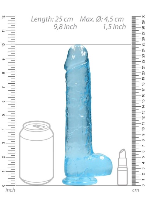 Długie dildo z mocną przyssawką i jądrami 25 cm RealRock