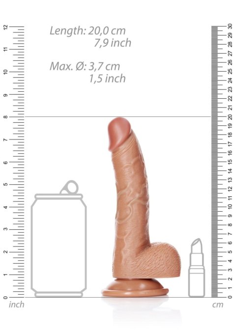 Duże silikonowe żylaste dildo przyssawka 20 cm RealRock