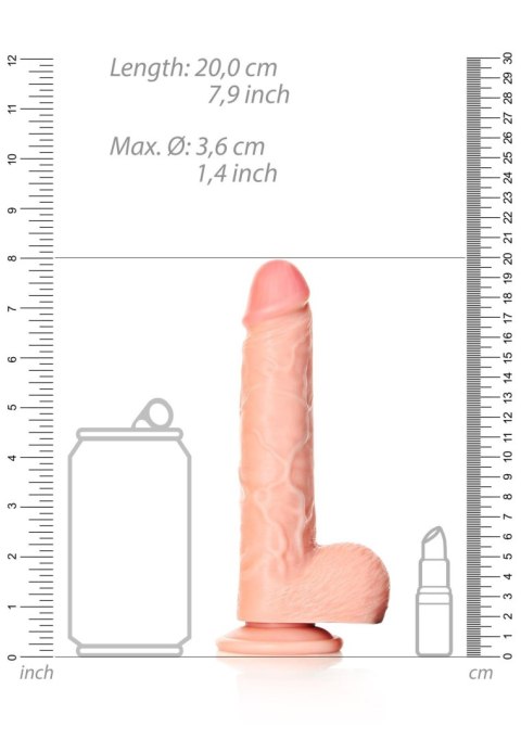 Duże żylaste miękkie dildo z mocną przyssawką 20cm RealRock