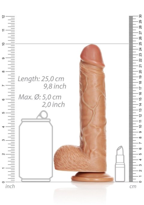 Duży żylasty penis dildo przyssawka silikon 25 cm RealRock