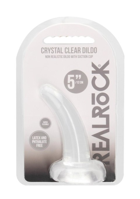 Lekko zagięte małe przezroczyste sex dildo 12 cm RealRock