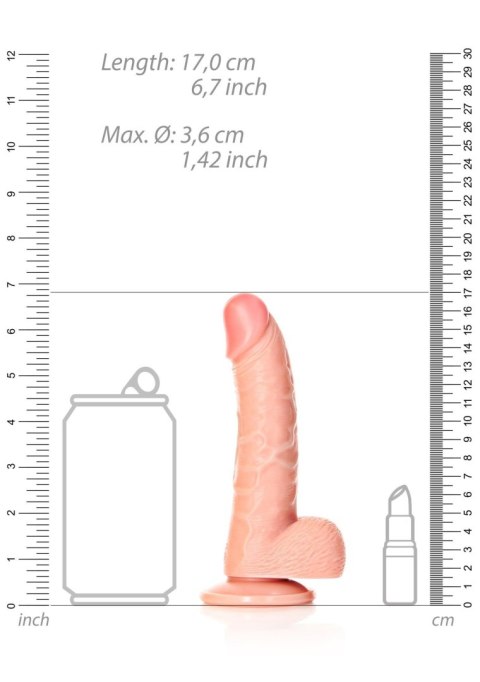 Realistyczne żylaste dildo z przyssawką 17 cm RealRock