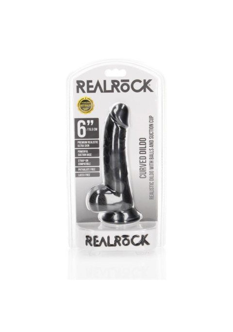 Silikonowe żylaste czarne dildo przyssawka 23 cm RealRock