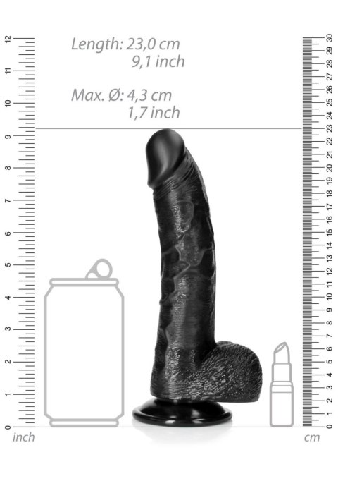 Silikonowe żylaste dildo z przyssawką 23 cm RealRock