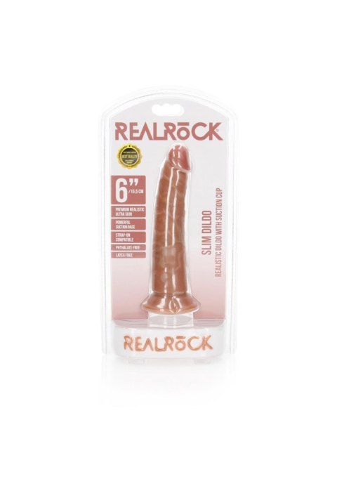 Slim Realistic Dildo with Suction Cup - 6""/ 15,5 cm RealRock