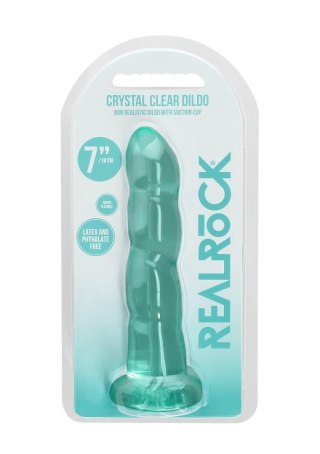 Spiralne zielone dildo gumowe z przyssawką 17 cm RealRock