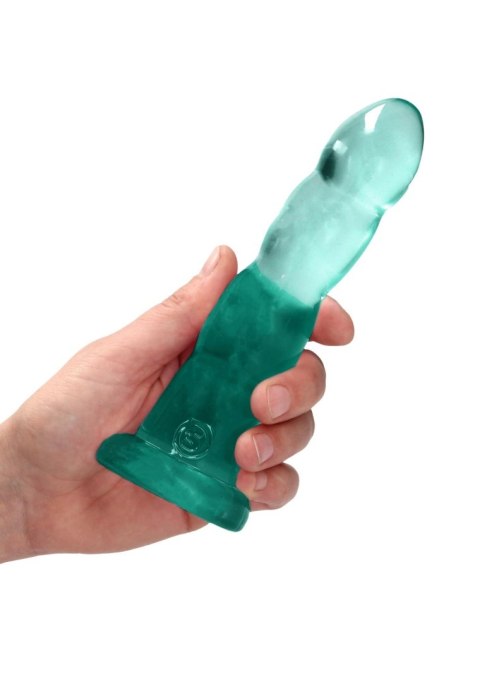 Spiralne zielone dildo gumowe z przyssawką 17 cm RealRock