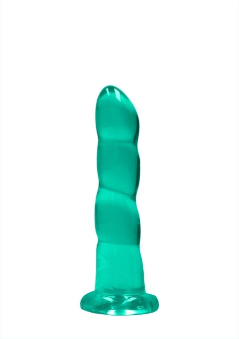 Spiralne zielone dildo gumowe z przyssawką 17 cm RealRock