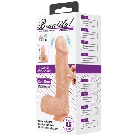 Dildo wibrujący penis z przyssawką 21,8cm BAILE