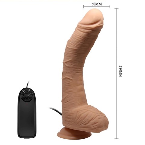 Dildo zakrzywiony penis przyssawka pilot 28 cm BAILE