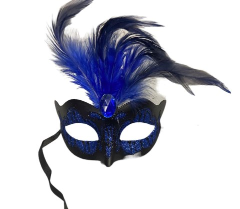 Maska wenecka BDSM przebranie fetysz sex niebieska Kinky Mask