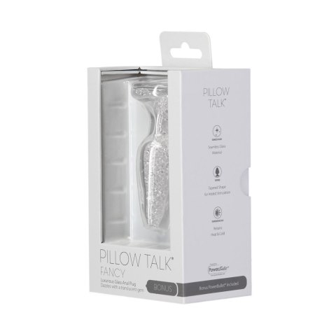 Ozdobny szklany korek analny plug z klejnotem 10cm Pillow Talk