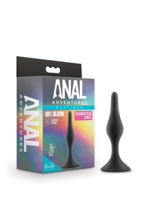 ANAL ADVENTURES PLATINUM SILICONE BEGINNER PLUG SMALL BLACK Blush