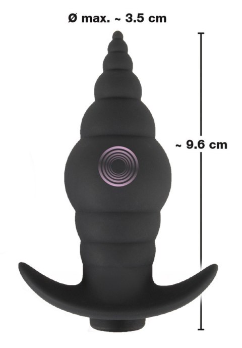 Korek analny wibrujący stożek zatyczka pilot 9cm Black Velvets