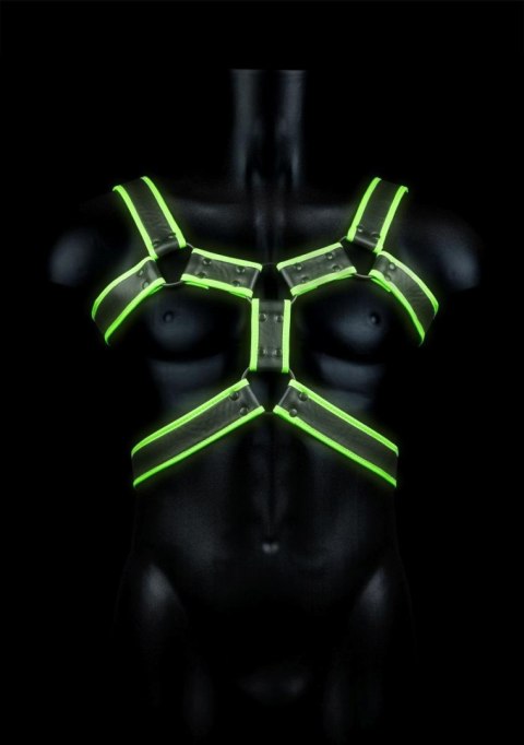 Body Harness - Glow in the Dark - Neon Green/Black - L/XL Ouch!