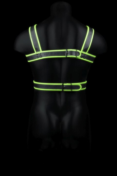 Body Harness - Glow in the Dark - Neon Green/Black - S/M Ouch!