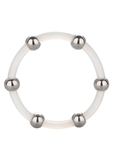 Steel Beaded Silicone Ring XL Transparent CalExotics