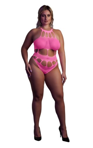 Body with Grecian Neckline - Neon Pink - XL/XXXXL Ouch!