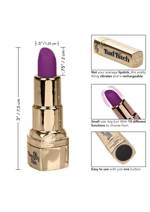 Bad Bitch Lipstick Vibrator Gold CalExotics