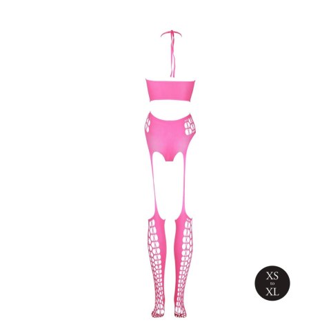 Two Piece with Crop Top and Stockings - Pink - XS/XL Ouch!