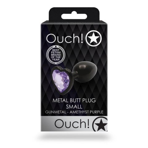 ZATYCZKA CZARNY PLUG ANALNY KOREK METALOWY Z DIAMENTEM 7 CM Ouch!