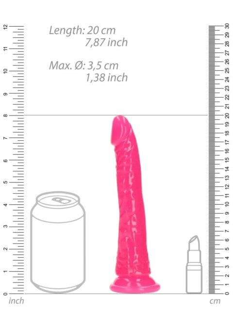 Slim Realistic Dildo with Suction Cup - Glow in the Dark - 7'' / 18 cm RealRock