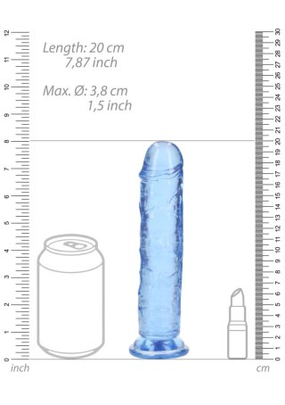 Żelowe niebieskie dildo z przyssawką waginalne i analne 20 cm RealRock