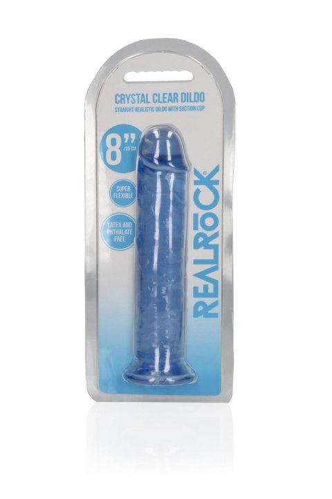 Żelowe niebieskie dildo z przyssawką waginalne i analne 22 cm RealRock