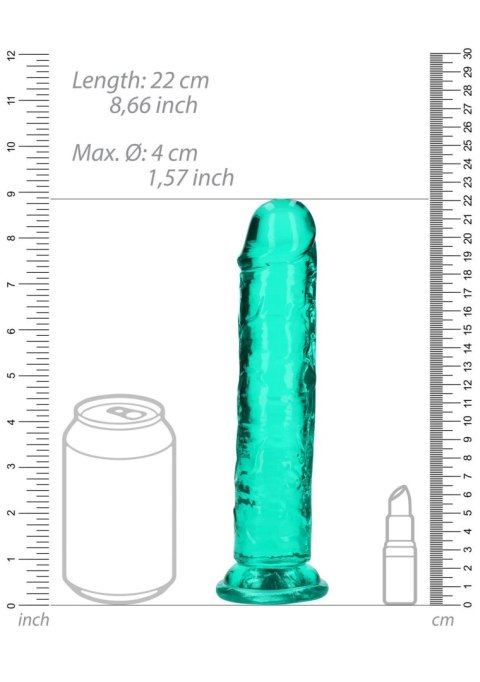 Żelowe zielone dildo z przyssawką waginalne i analne 22 cm RealRock