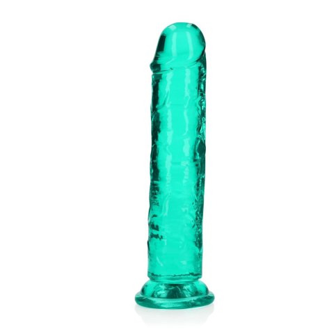 Żelowe zielone dildo z przyssawką waginalne i analne 22 cm RealRock