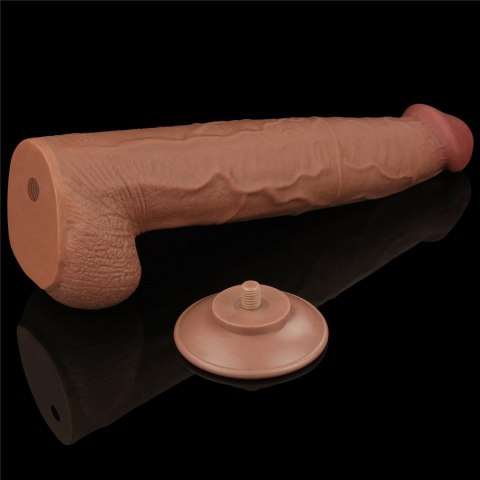 13.5'' King Sized Sliding Skin Dual Layer Dong Brown Lovetoy