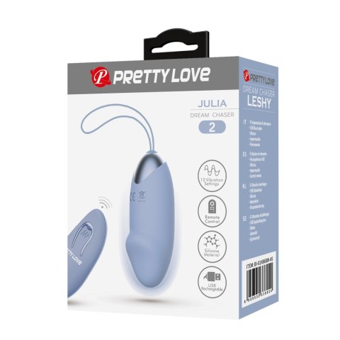 PRETTY LOVE - JULIA Dream chaser 2, Blue, Wireless remote control 12 vibration functions Pretty Love