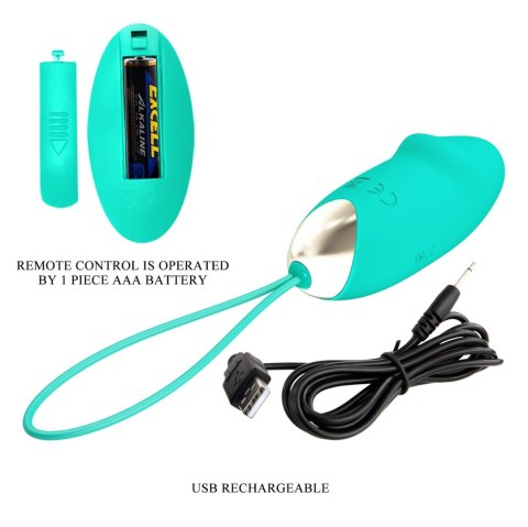 PRETTY LOVE - JULIA Dream chaser 2, Green, Wireless remote control 12 vibration functions Pretty Love