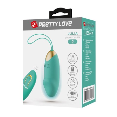 PRETTY LOVE - JULIA Dream chaser 2, Green, Wireless remote control 12 vibration functions Pretty Love