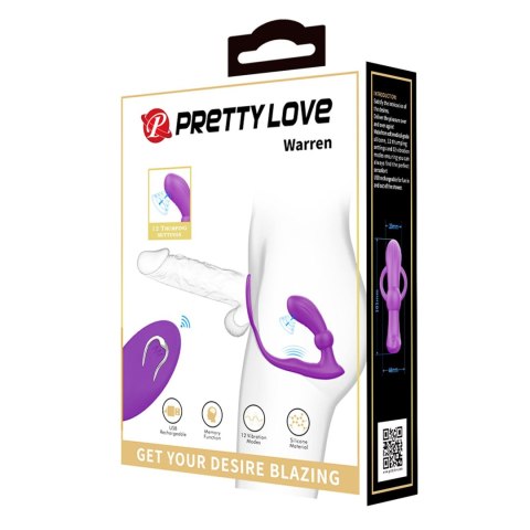 PRETTY LOVE - Warren Purple, Wireless remote control 12 pulse wave settings 12 vibration functions Pretty Love