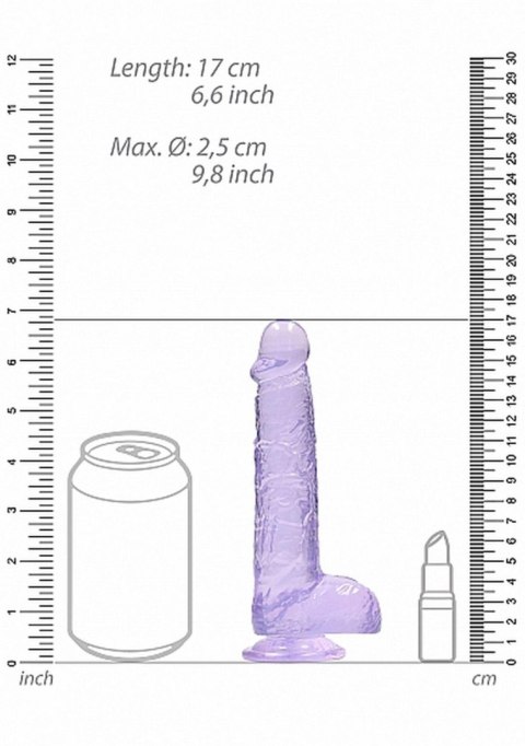 Dildo z przyssawką mały fioletowy penis 17 cm RealRock