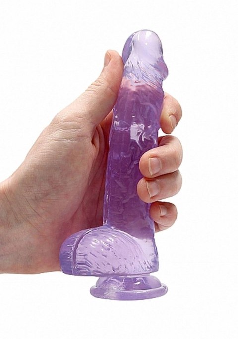 Dildo z przyssawką mały fioletowy penis 17 cm RealRock