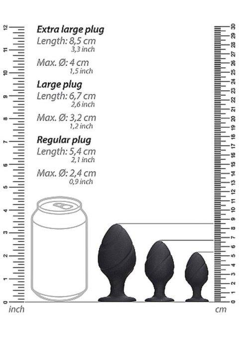 Gładki silikonowy korek analny zatyczka plug 8,5cm Ouch!