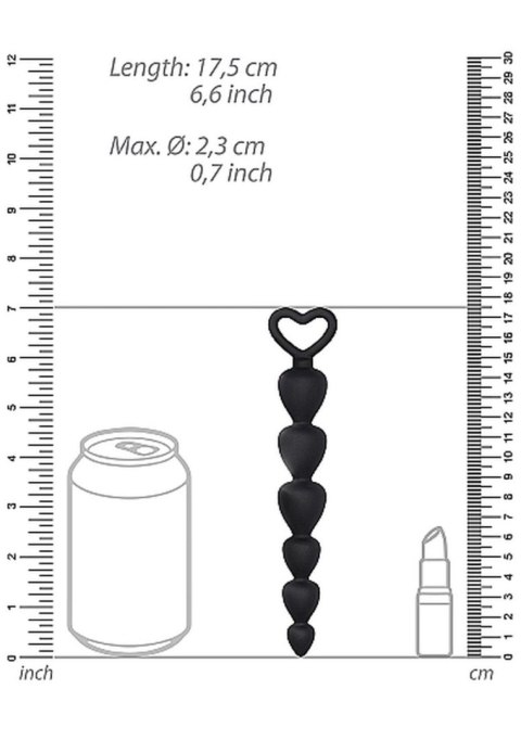 Korek koraliki analne zatyczka plug czarny 17,5 cm ShotsToys